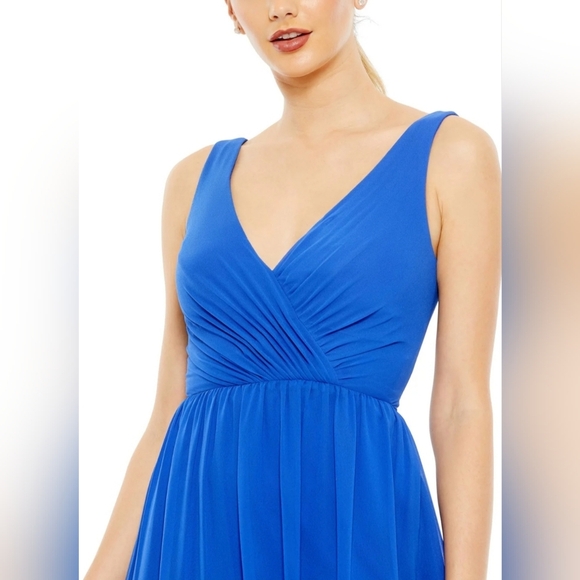 Ieena for Mac Duggal, Tiered Ruffle Fit &‎ Flare Mini Dress, Royal Blue, Size 0 - Picture 3 of 10